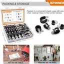 ISPINNER 52pcs Cable Clamps Assortment Kit, 304 Stainless Steel Rubber Cushion Pipe Clamps in 6 Sizes 1/4" 5/16" 3/8" 1/2" 5/8" 3/4"