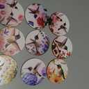 ANATTASOUL Coasters Set of 9 Hummingbird and Butterfly Pattern Colorful Wooden Coasters Bulk Round Housewarming Gift for New Home, 3.9" Decorative Coffee Table Protection for Farmhouse Bar Decor