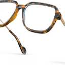 VISOONE Oversized Blue Light Blocking Glasses with Chic Square TR90 Frame and Metal Temple for Women Men REMY, 2 Pack (Coco Tortoise)