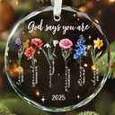 Christian Christmas Ornaments - Religious Christmas Ornaments for Women - Christian Gifts for Women - Religious Bible Verse Jesus Inspirational Faith Ornament for Tree - Glass Ornament