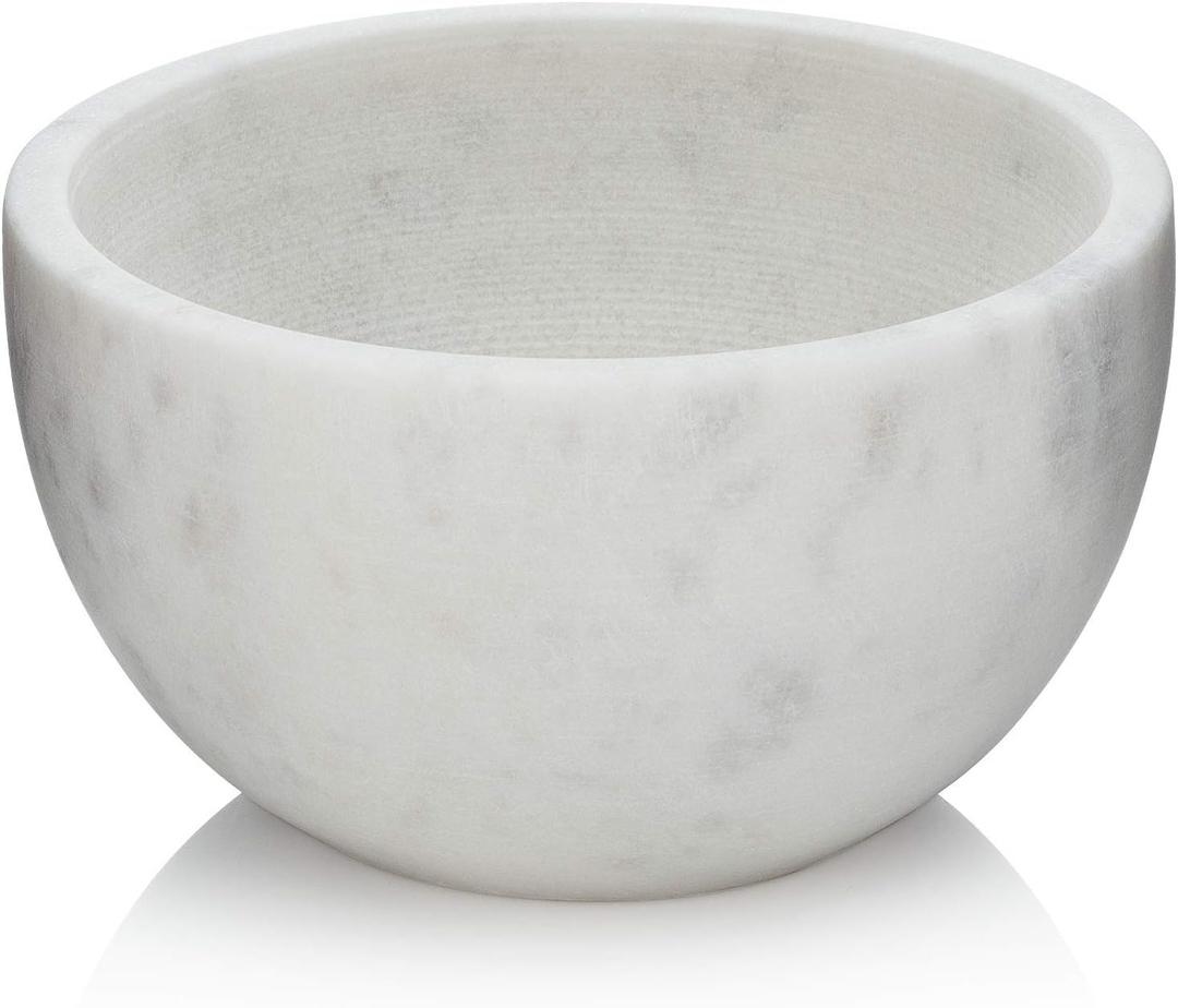 Beau Brummell The Original Marble Shaving Soap Bowl Handmade from 100% Natural Marble with Interior Grooves for Maximum Lather | Heat Retaining Stone Provides a Luxurious Hot Shave Experience