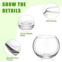 12 Pcs Glass Bubble Bowl Vase Bulk, Clear Round Glass Centerpiece Bowls for Valentine's Wedding Table Decor, Fish Flower Bud Vase Terrarium for Event Party DIY (3.5" h X 4.7" w)