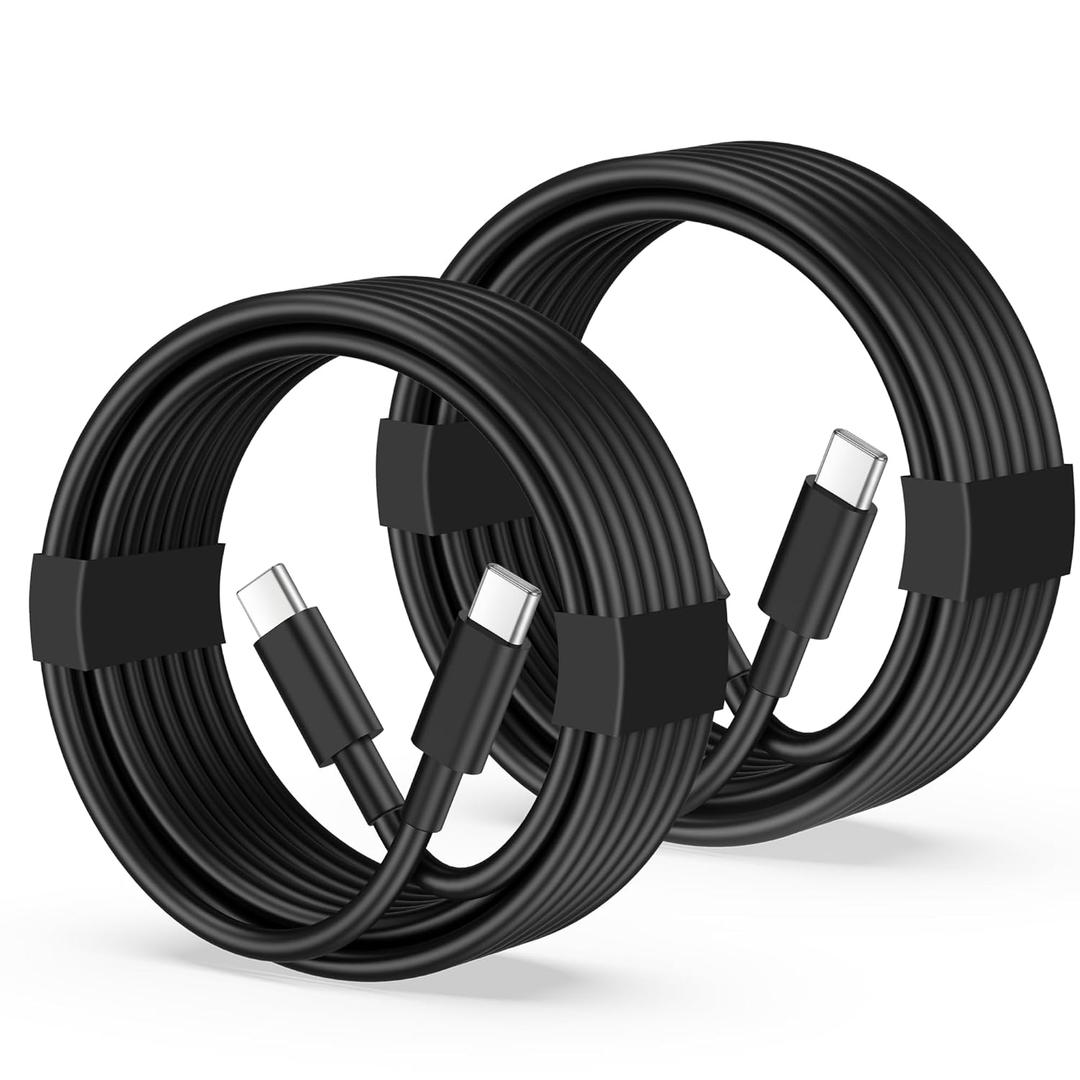 USB C to USB C Cable, 2-Pack 6FT 60W Fast Charging Cable Type C Charger Cord for iPhone 17/17 Pro/17 Pro Max/Air/16/15 Pro Max/Plus, iPad, MacBook, Galaxy S25/S24/S23, Pixel 10/9/8/7, Tablet, Android