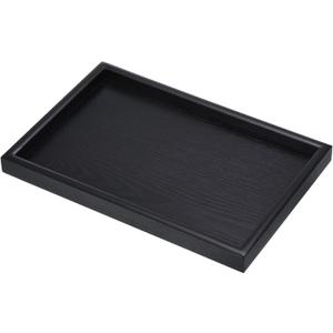 PATIKIL Wood Serving Tray 12x8 Inch Outer Base, Rectangular Decorative Platter for Home Decor Kitchen Table Candle Holder, Black (11.8" x 7.9" x 0.9")