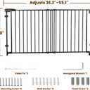 Mumeasy 30" Tall Baby Gate for Stairs, 36.2-55.1" Expandable Hardware Mounted (Drill Needed), Removable No Bottom Bar Dog Gate, Auto Close Wide Walk Thru Safety Gate for Doorways, Pets& Toddlers,Black