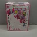 JUKUDAHU Villa Playset for Girls Ages 3-7, 4-Storey House with 10 Rooms, 2 Dolls, Furniture and Accessories, Indoor Playset Girls Toys for Ages 6-8, Pretend Toddler Toys, Birthday Gifts for Kids 4-8