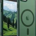 SUPFINE Magnetic for iPhone SE Case 2022 (3rd)/2020 (2nd), iPhone 8 Case (Compatible with MagSafe) (Military Grade Drop Protection) Slim Translucent Matte Phone Case, Forest Green