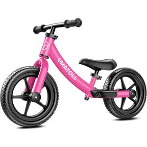 Umatoll Toddler Balance Bike 2 Year Old, Kids Bike Toy for 18 Months to 5 Years Old, Tool-Free Adjustment, Birthday Gifts for 2-3 Boys Girls, No Pedal (Rose Pink)