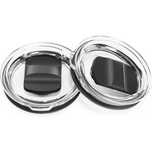 10 oz Wine Tumbler Lid, Replacement Lids Compatible for YETI 6 oz Espresso Mugs, 8 oz Stackable Cup and 10 oz Tumbler, 2 Pack Travel Spill Proof Cup Lids Covers with Magnetic Slider Switch, BPA Free