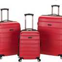 Rockland Melbourne Hardside 3 Piece Expandable Spinner Wheel Luggage Set, (20"/24"/28"), Red