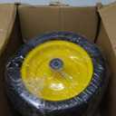 HQPASFY 11x6.00-5 Flat-Free Lawn Mower Tire & Wheel Set of 2, Zero-Turn Mower Front Tires with 1/2" & 5/8" Bearings, Solid Smooth Puncture-Proof Replacement for Lawn Mowers & Zero-Turn Mowers, Yellow