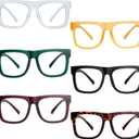 BFOCO Oversized Reading Glasses Metalless Screwless Spring Hinges 6 Pack Readers for Men Women (+0.75)