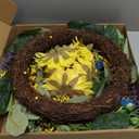 Homekaren Wreaths for Spring and Summer 22 inch, Artificial Sunflower Wreath for Front Door with Green Leaves, Floral Wreath for Indoor and Outdoor