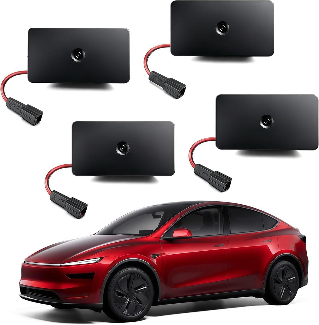 LOWEEY 4K Car Door Lights Logo Projector, Premium Accessories Compatible with All Tesla Model Y Juniper Model 3 Highland X S, OEM Style Ultra-Bright No Fade 3D Laser Puddle Welcome Ghost Light(4 Pack)