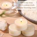 DEVI 6 Hour Soy Tea Lights Candles Bulk 100 Pack, Soy White Tea Lights Bulk-6 Hours Long Burning, Unscented Small Votives Bulk for Wedding, Party Centerpieces