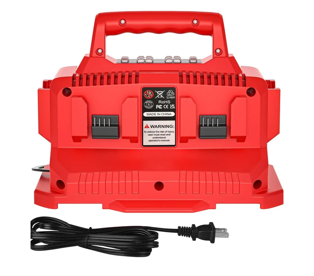 Replacement for Milwaukee 6-Ports 18V Rapid Battery Charger Station,18V Battery Charger 48-59-1806 59-1804,Compatible with Mil Waukee 14.4V-18V Battery 48-11-1850 11-1840 11-1815 11-1828 11-1860