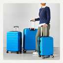 Amazon Basics 3-Piece Hardside Expandable Travel Luggage Set (21", 26", 30"), Scratch-Resistant Suitcases with Multi-directional Wheels, Carry-on and Checked Bags, Light Blue
