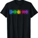 Retro Peace Sound Wave 70s 80s Costume Hippie Gift T-Shirt (Small, Black)
