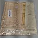 Set of 2 Throw Pillow Covers Beige Gold Leather Striped Patchwork Jacquard Cushion Case Luxury Modern Square Decorative Cushion Covers for Sofa Couch Bed Home Decoration 20 x20 Inch