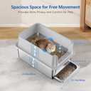 23.6x16x14'' Sifting Litter Box with Drawers, Stainless Steel Drawer Litter Box with 6'' Lid & Metal Scoop, XL Cat Litter Tray, Odor-Control & Saves Clean Time, Fits Most Cats
