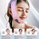 Reusable V-Line Sculpting Face Mask Silicone Chin Strap for Jawline Tightening & Double Chin Reduction (23-27 Inches) (Pink) -01