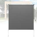 Exterior Patio Shades Roll Up Outdoor Blinds, Cordless Roller Shade for Porch Gazebo Pergola Backyard Deck Balcony, Privacy Screen Protection UV Sun Block Fade-Resistant 6ft Wide x 6 H Dark Grey