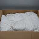 Serta Goose Feather Down Fiber Cotton Comforter Queen Size - 100% Cotton Duvet Insert - Hotel Luxury Hypoallergenic Bedding Comforter All Season Medium Warmth 90 x 90 Inch White