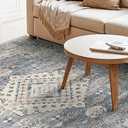 Worxvell Washable Rugs 5x7 - Rugs for Living Room Non Slip Area Rug, Large Oriental Low Pile Throw Rug for Bedroom Distressed Vintage Carpet for Dining Room Office (Grey, 5x7ft)