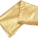 8M Gold Shimmer Sequin Fabric Backdrop Curtain for Wedding Birthday Graduation Shower Durable Fade Resistant Versatile Decor