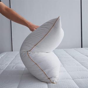  Pillow Neck Pillows for Sleeping Bed Pillows Cotton Shell with Golden Piping King 1 Pack