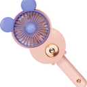 LACOVIA Cute Mouse Misting Mini Fan, Handheld Portable USB Rechargeable Fan with 3 Adjustable Speeds, Foldable For Travelling(Pink)