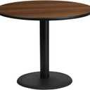 Flash Furniture Graniss 36'' Round Walnut Laminate Table Top with 24'' Round Table Height Base