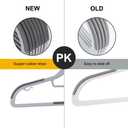 OIKA Hangers 50 Pack, Non-Slip Plastic Hangers, 0.2" Thickness Slim Coat Hangers Heavy Duty,Space-Saving (16.5inch-Grey)