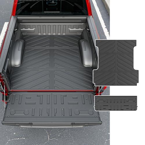 powoq 5.5FT Truck Mat Compatible with 2021 2022 2023 2024 2025 2026 Ford F150 Truck Bed Mat TPE Tailgate Liner Replacement for 2021-2026 Ford F-150 Accessories (5.5FT Bed Mat+Tailgate Mat)