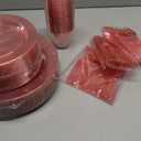 180PCS Pink Glitter Plastic Dinnerware Set