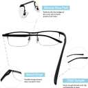 Half-frame Women's Multifocal Reading Glasses TR90 Photochromic Progressive Reader Anti-Blue Light Computer Glasses (Black)