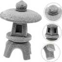 DOITOOL Simulated Stone Mini Pavilion Statue Miniature Garden Ornament Zen Garden Accessory Pagoda Statue Fish Tank Ornament Zen Decor Crafts Resin Sculpture Glass