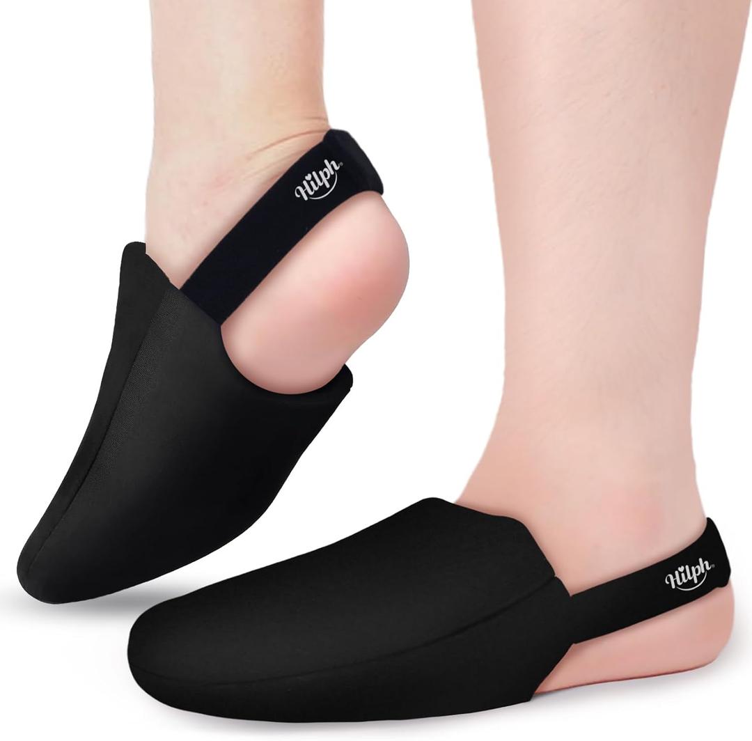 Hilph 1 Pair Foot & Toe Ice Pack Wrap for Broken Toes & Surgery Recovery, Wearable Forefoot Gel Ice Pack Cold Therapy Sock with Strap for Hammer Toe Injuries Reusable, Gout, Black