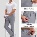 MAGCOMSEN Men's Golf Pants Classic Fit - 30"/32"/34" Stretch Water Resistant Quick Dry Flat Front Dress Pants with 5 Pockets (38W x 32L, Light Grey)