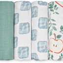 GLLQUEN BABY Receiving Blanket Boy Cotton Muslin Swaddle Blankets Girl Newborn Squares Breathable & Soft Thin Baby Blankets Cloths Double Absorbent Infant Swaddling Wrap 