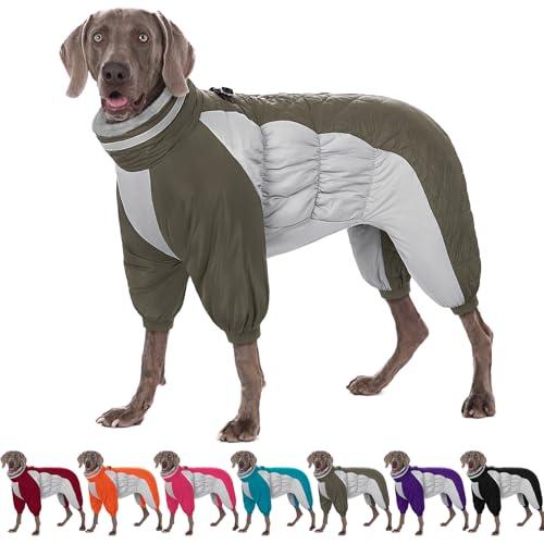 AOFITEE Dog Coat Warm Dog Jacket for Winter, Dogs Winter Coat with Harness Built in, Reflective Turtleneck Dogs Puffer Jacket Snowsuit, Full Body Fleece Coats for Pet, XXXL