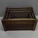 Large Vintage Brown Wooden Crates For Storage,Nesting Handmade Solid Wood Vintage Black Wood Storage Boxes.Storage Crates For Organizing.