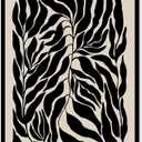 YX Tide Canvas Painting Poster and Print Pictures Black Beige Botanical Wall Art Living Room and Bedroom Office Decoration 8x12inch Solid Wood Frame