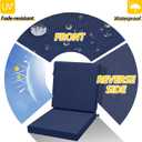 AAAAAcessories Outdoor Seat Cushions for Chairs, One-Piece Design, Fade-Resistant, Waterproof Patio Furniture Replacement Cushions, 20" x 20" x 3" + 20" x 24" x 3", Navy Blue