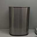 iTouchless SensorCan 50 Liter / 13 Gallon Kitchen Trash Can with Lid & Odor Filter  Motion Sensor Stainless Steel Garbage Bin for Home, Office, or Garage  Slim Oval Shape, Large Capacity Design (Light Silver, Black)