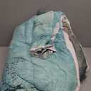 Twin Size Comforter Set with Pillowcase, Painting Contemporary Teal Turquoise Grey Soft 2 Pcs Bedding for Kids and Adults Bedroom Bed Decor (Multi 1)