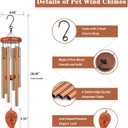 Pet Memorial Wind Chime, Dog Memorial Gifts for Loss of Dog, Pet Loss Sympathy Condolence Bereavement Passing Away Gift (B-leaf-gold)