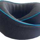 Travel Pillow for Airplane, Neck Pillow for Traveling, Black and Light Blue 1206