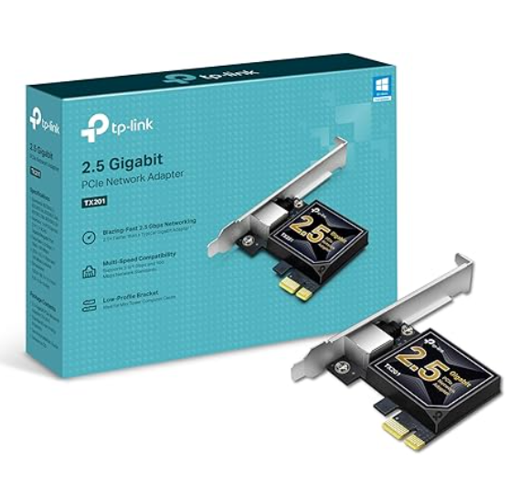 TP-Link 2.5GB PCIe Network Card (TX201) – PCIe to 2.5 Gigabit Ethernet Network Adapter, Supports Windows 11/10/8.1/8/7, Win Server 2022/2019/2016, Linux