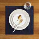 2 x Solino Home Navy Blue Placemats Set of 4-100% Pure Linen Placemats 14 x 14 Inch for Spring, Summer, Mothers Day, Memorial Day - Fete